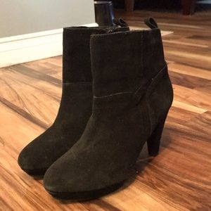 Black suede High heel boots
